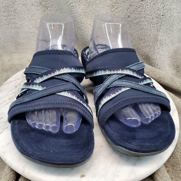 Merrell Shoes Womens Size 10 Navy Blue Textile Terran 3 Cush Slide Sandals - Picture 5 of 10